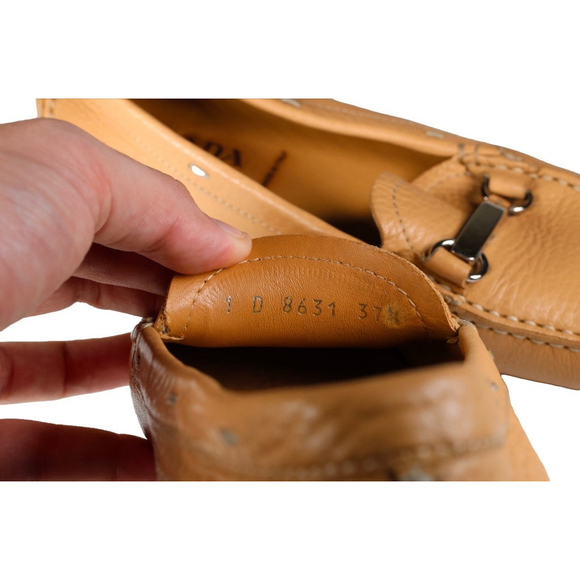 PRADA Women’s 37.5 (US 7) Sand Leather Beige Loafers Flats Shoes - Picture 8 of 9